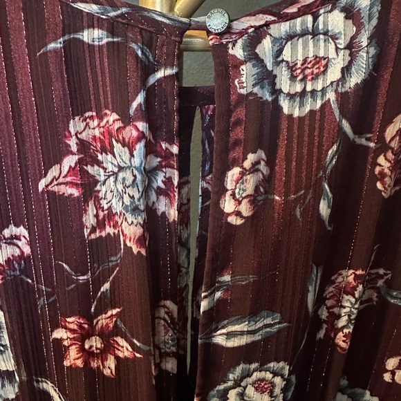 Rachel Roy Royal Orchid Burgundy Floral Fall Dress - Picture 7 of 11